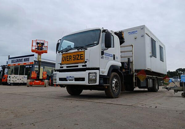 Heavy haulage transport truck with offices Geelong